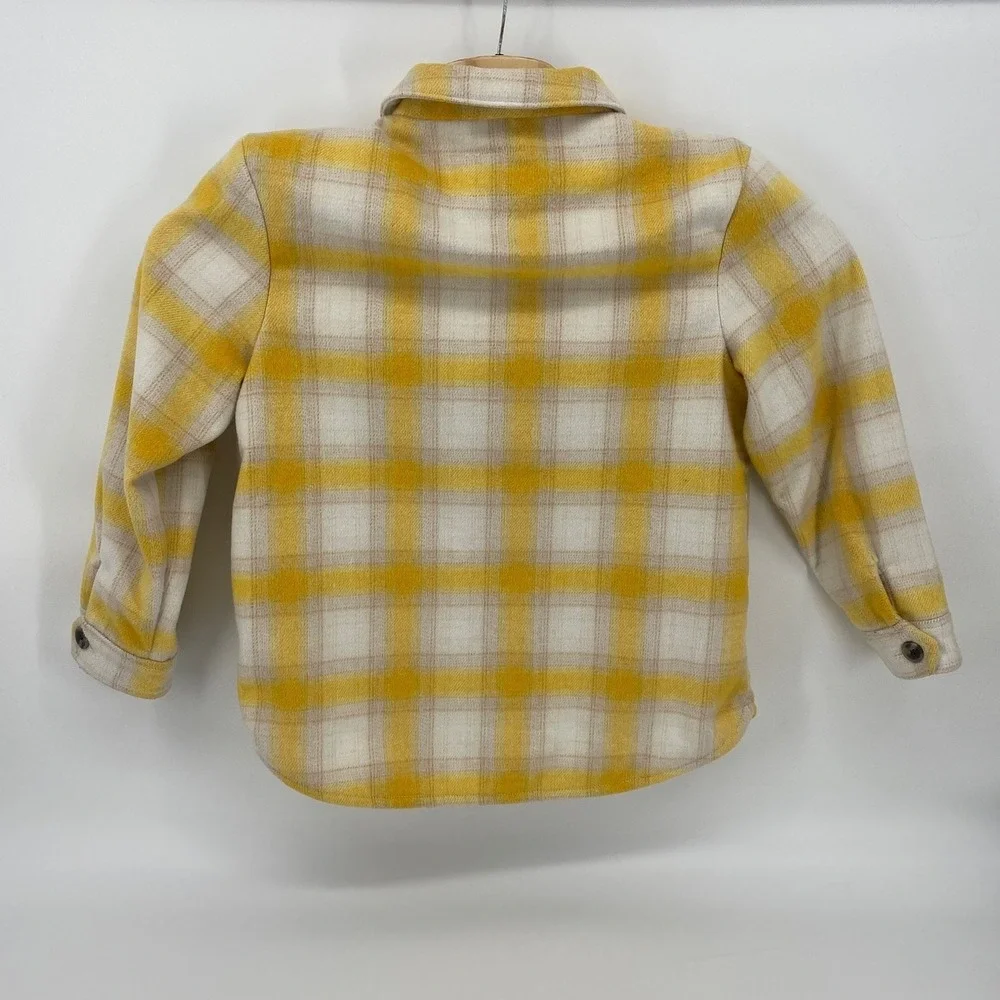 Old Navy Jacket XL Yellow Plaid Excellent Wool Blend Button Front Jacket